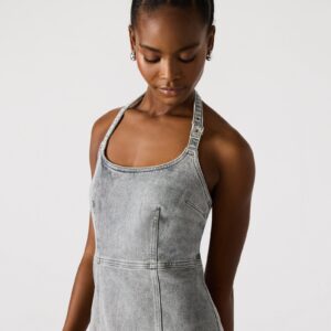 Gia Denim Dress Light Grey - Image 4