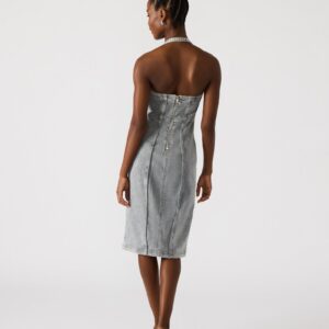Gia Denim Dress Light Grey - Image 3
