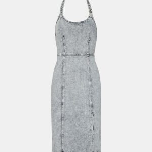 Gia Denim Dress Light Grey - Image 5