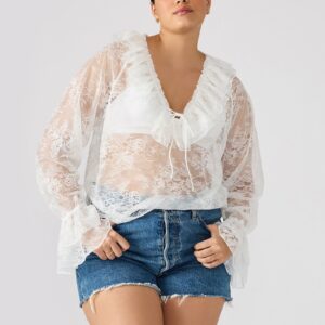 Hampton Lace Blouse White - Image 2