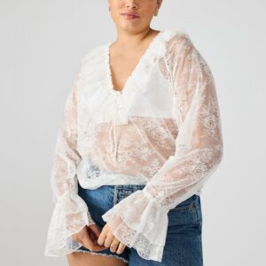 Hampton Lace Blouse White - Image 3