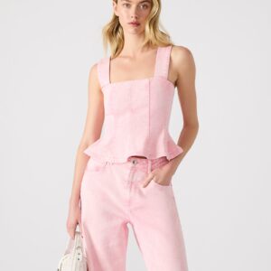 Penelopi Denim Top Pink