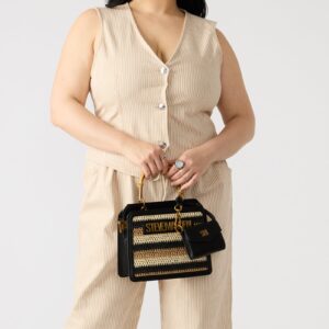 Evelyn Beachy Bag Black/tan - Image 7