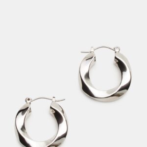 Small Twisted Hoops Silver