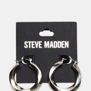 Medium Twisted Hoops Silver - Image 3