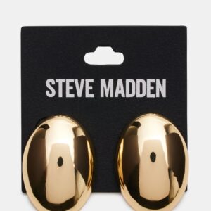 Oval Stud Earrings Gold - Image 3