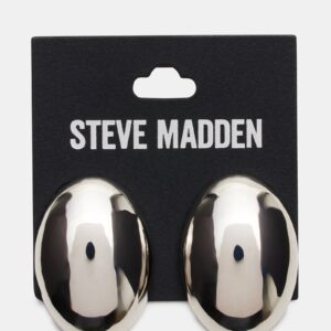 Oval Stud Earrings Silver - Image 3