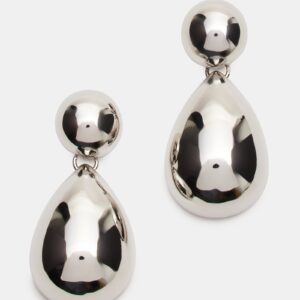 Double Teardrop Earrings Silver