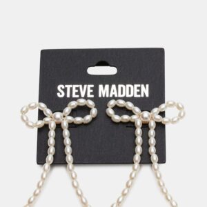 Pearl Bow Earrings Ivory - Image 3