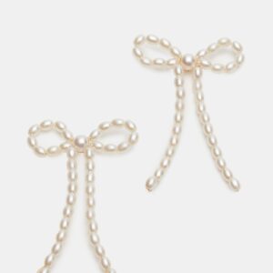 Pearl Bow Earrings Ivory