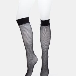 Fishnet Knee High Socks Black