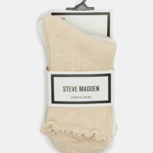 3 Pack Lettuce Edge Ribbed Socks Taupe - Image 3