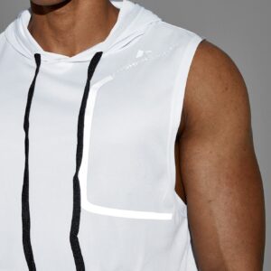 Boyfriend Style Men Letter Graphic Drawstring Hooded Sports Tank Top Tank Top Pack - Image 4