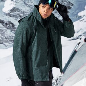 Boyfriend Style Men Tropical Print Zipper Drawstring Hooded Sports Jacket Workout Tops - Image 4