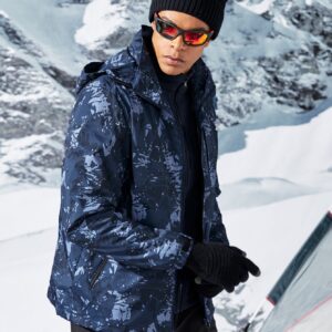 Boyfriend Style Men Random Allover Print Drawstring Hooded Sports Jacket Workout Tops - Image 5