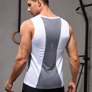 Boyfriend Style Men Two Tone Letter Graphic Sports Tank Top