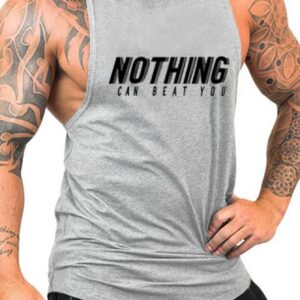 Boyfriend Style Men Letter Graphic Racer Back Sports Tank Top