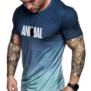 Boyfriend Style Men Letter Graphic Ombre Sports Tee