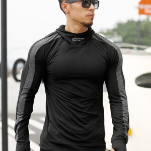 Manfinity Fitness Boyfriend Style Men Contrast Side Seam Raglan Sleeve Thumb Holes Sports Sweatshirt Back To School Basketball Boyfriend Style Men Joggers Boyfriend Style Men Hoodies