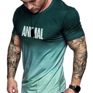 Boyfriend Style Men Letter Graphic Ombre Sports Tee