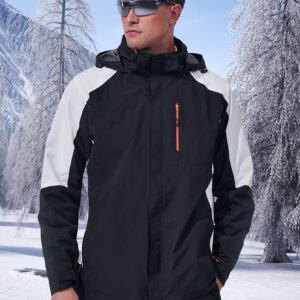 Men Colorblock Zipper Pocket Hooded Sports Jacket Workout Tops - Image 4