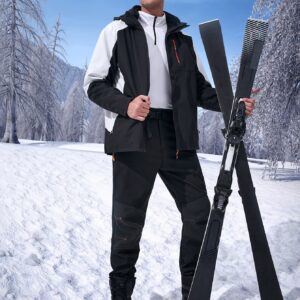 Men Colorblock Zipper Pocket Hooded Sports Jacket Workout Tops - Image 5