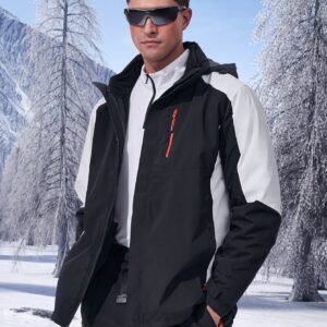 Men Colorblock Zipper Pocket Hooded Sports Jacket Workout Tops - Image 6