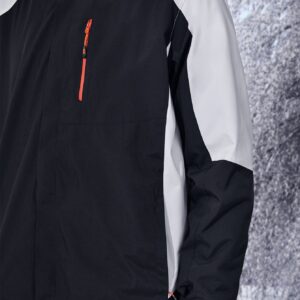 Men Colorblock Zipper Pocket Hooded Sports Jacket Workout Tops - Image 7