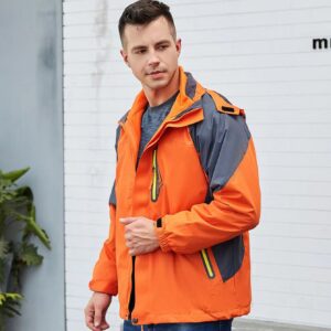 Men Zip Up Colorblock Sports Jacket Workout Tops - Image 3