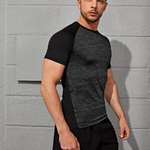 Boyfriend Style Men Space Dye Raglan Sleeve Sports Tee