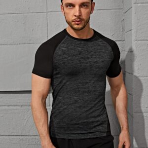 Boyfriend Style Men Space Dye Raglan Sleeve Sports Tee - Image 5