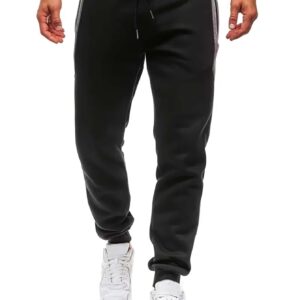 Boyfriend Style Men Contrast Panel Drawstring Waist Sports Pants Fall Fall Breathable Sweat-Wicking Lightweight Comfortable Running Muscle Minimalist Design Slim Fit For Workout Training Atheltic Wear - Image 3