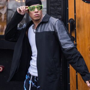 Men Mesh Insert Zip Up Sports Jacket Workout Tops Bad Bunnyhiphop Outfit For Menchris Brownmen's Street Wearstreet Wear Men