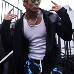 Men Mesh Insert Zip Up Sports Jacket Workout Tops Bad Bunnyhiphop Outfit For Menchris Brownmen's Street Wearstreet Wear Men - Image 4