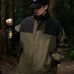 Men Colorblock Zip Up Hooded Sports Jacket Workout Tops - Image 4