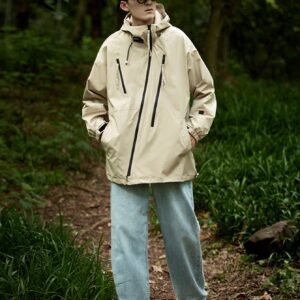 Men Zip Up Drawstring Hooded Sports Jacket Workout Tops - Image 4