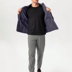 Men Zip Up Slant Pocket Sports Jacket Workout Tops Grey Jacket Hiking Outfithiking Clothesmen Active Wearsports Wear For Menjogging Suits For Men - Image 6