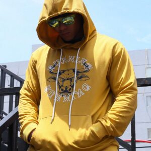 Men Letter Graphic Kangaroo Pocket Drawstring Sports Hoodie Men Sweatshirt - Image 6