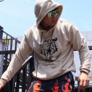 Men Slogan Graphic Kangaroo Pocket Drawstring Sports Hoodie Men Sweatshirt - Image 5