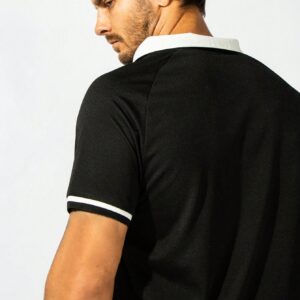 Men Letter Graphic Contrast Trim Sport Polo Shirt Workout Tops Golf Shirt - Image 4