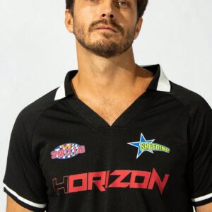 Men Letter Graphic Contrast Trim Sport Polo Shirt Workout Tops Golf Shirt - Image 6