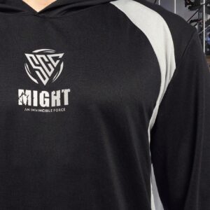 Men Letter Graphic Contrast Panel Hooded Sports Sweatshirt Hoodie Men Sweatshirt - Image 5