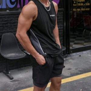 Men Letter Graphic Sports Tank Top Workout Tops - Image 3