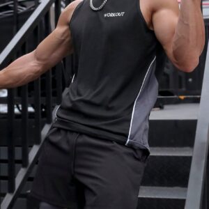 Men Letter Graphic Sports Tank Top Workout Tops - Image 4