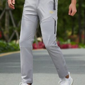Men Zip Pocket Sports Pants Without Belt - Image 4
