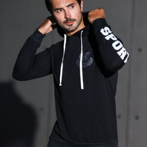 Men Letter Graphic Drawstring Sports Hoodie Men Sweatshirt