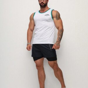 Boyfriend Style Men Letter Graphic Striped Trim Sports Tank Top Tank Top Pack - Image 5