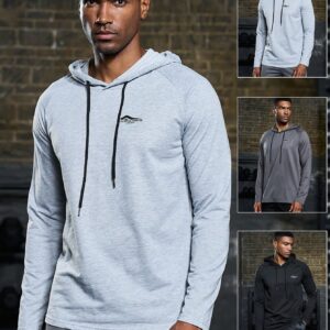Boyfriend Style Men 3pcs Letter Graphic Drawstring Sports Hoodie Boyfriend Style Men Sweatshirt