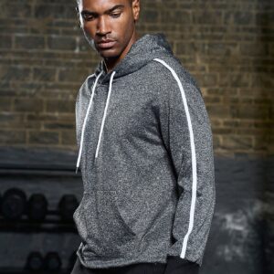 Men Contrast Tape Kangaroo Pocket Drawstring Hooded Sports Sweatshirt Hoodie Men Sweatshirt - Image 3