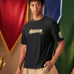 Boyfriend Style Men Letter Graphic Sports Tee Workout Tops